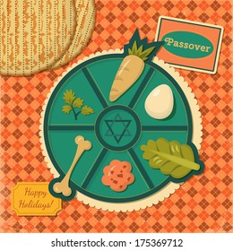 Jewish passover holiday elements for design. Vector illustration