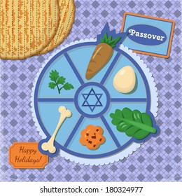 Jewish passover holiday elements for design. Vector illustration