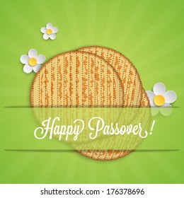 Jewish Passover holiday greeting card design. Vector illustration