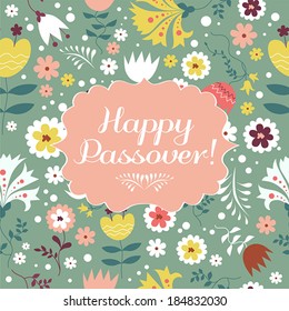 Jewish passover holiday greeting card design. Vector illustration