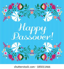 Jewish passover holiday greeting card design. Vector illustration.