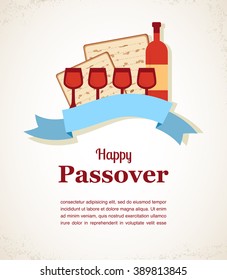 Jewish passover holiday  greeting card design. Vector illustration