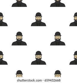 Jewish rabbi pattern seamless flat style for web vector illustration