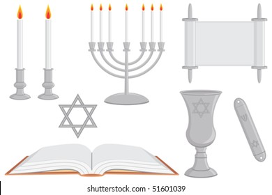 Jewish Religious Objects Vector