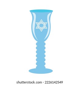 Jewish sacramental goblet for wine on white background