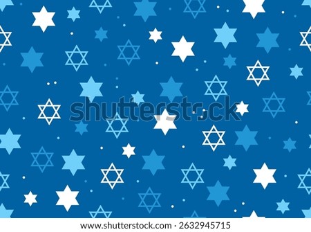 Jewish seamless pattern with confetti and star of David