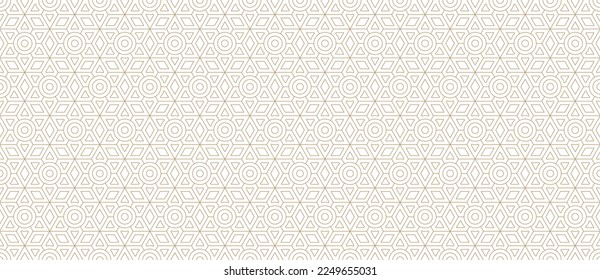 Jewish seamless pattern with six pointed stars from triangles and fragments and circles vector illustration