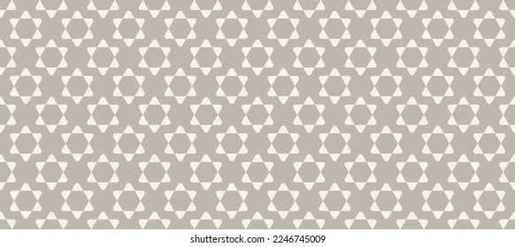 Jewish seamless pattern with six-pointed stars in the shape of flowers in vintage style vector illustration