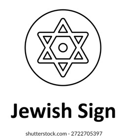 Icono de Vector de signo judío que puede modificarse o editarse fácilmente
