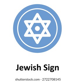 Icono de Vector de signo judío que puede modificarse o editarse fácilmente
