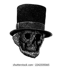 Jewish skull hand drawing vector isolated on white background.