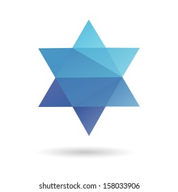 Jewish star abstract isolated on a white backgrounds, vector illustration