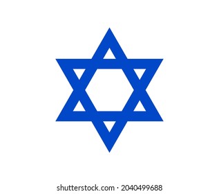 Jewish star of david icon symbol. Israel religion sign shape. Vector illustration image. Isolated on white background.