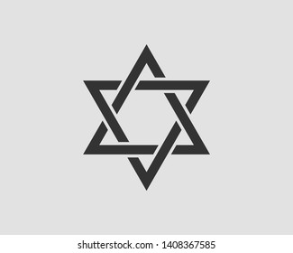 Jewish Star of David icon. Vector six pointed stars symbol.