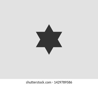 Jewish Star of David icon. Vector six pointed stars symbol.