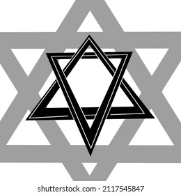 Jewish Star of David icon. Vector six pointed stars symbol.