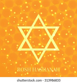 Jewish star, the Star of David, star on a background of honeycombs, gift card, banner for new year