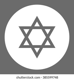 Jewish star of David. Vector icon grey on white 