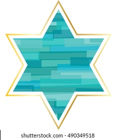 Jewish star with gold frame