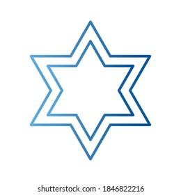 Jüdischer Star Farbverlauf-Stil Symbol Design, Hanukkah Feiertage Judaismus Religion Festival Traditionelles und Kultur Thema Vektorgrafik