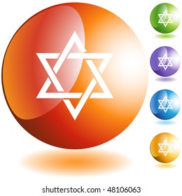 Jüdische Sternsymbol-Web-Schaltfläche einzeln auf Hintergrund.