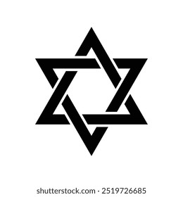 jewish star shape black vector design illustration