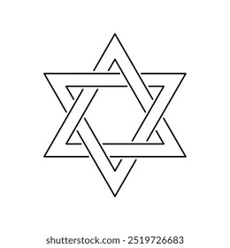 jewish star shape line vector design illustration