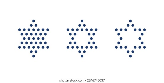 Jewish stars of David from dots set vector illustration