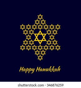 Jewish Stars, Hanukkah greeting card, vector background