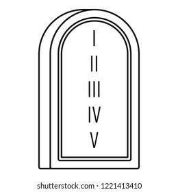 Jewish stone tablet icon. Outline jewish stone tablet vector icon for web design isolated on white background