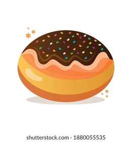 jewish sweet donut delicious with chocolate cream vector illustration design