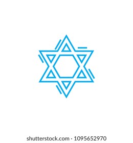 Jewish symbol linear icon concept. Jewish symbol line vector sign, symbol, illustration.