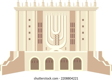 Jewish synagogu   The building of light stone   building is traditionally Hanukkah and the tablets of the covenant Vector 