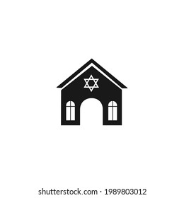 Jewish Synagogue icon vector on a white background