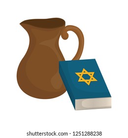 jewish teapot and holy book