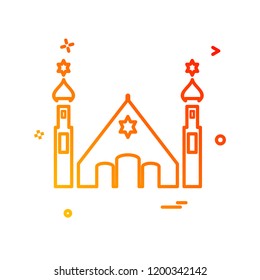 Jewish temple icon design vector