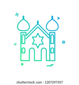 Jewish temple icon design vector