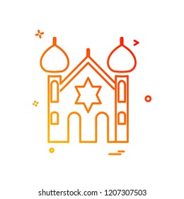 Jewish temple icon design vector