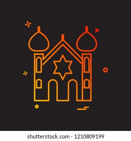 Jewish temple icon design vector