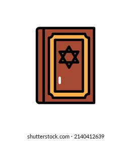Jewish thor book line color icon. Isolated vector element. Outline pictogram for web page, mobile app, promo