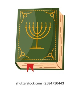 Jewish Torah Book hand drawn trendy flat style isolated icon. Israel Religion holy scripture book. Vector illustration