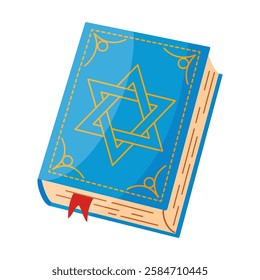 Jewish Torah Book hand drawn trendy flat style isolated icon. Israel Religion holy scripture book. Vector illustration