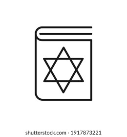 Jewish torah book icon. Star of David.