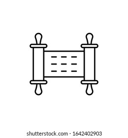 Jewish torah, law icon. Simple line, outline vector religion icons for ui and ux, website or mobile application