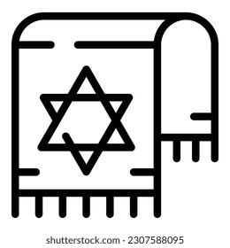 Jewish towel icon outline vector. Israel torah. Card party