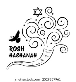 Jewish traditional new year Rosh Hashanah vector typography illustration for greeting card