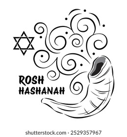 Jewish traditional new year Rosh Hashanah vector typography illustration for greeting card