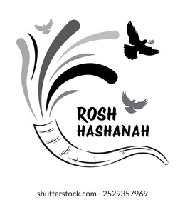 Jewish traditional new year Rosh Hashanah vector typography illustration for greeting card