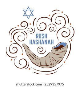 Jewish traditional new year Rosh Hashanah vector typography illustration for greeting card