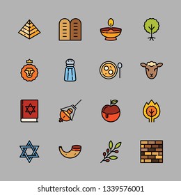 jewish vector icon set